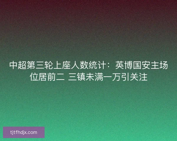 中超第三轮上座人数统计：英博国安主场位居前二 三镇未满一万引关注
