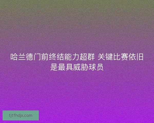 哈兰德门前终结能力超群 关键比赛依旧是最具威胁球员