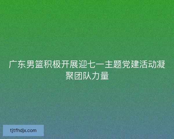 广东男篮积极开展迎七一主题党建活动凝聚团队力量